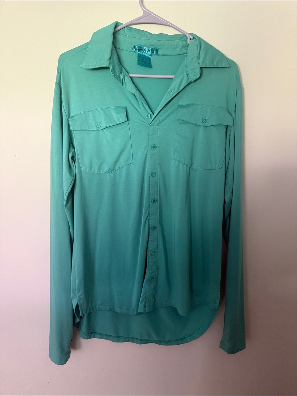Cowgirl Tuff Mint Green Button-Down Women's Shirt